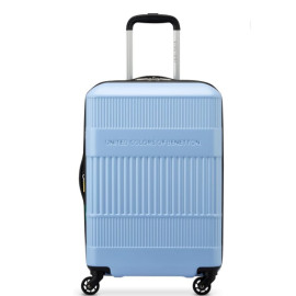 United Colors of Benetton Equipaje extensible rígido acanalado con ruedas giratorias, Azul claro